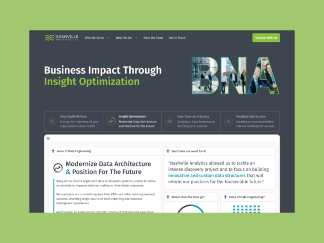 Nashville Analytics Website Redesign